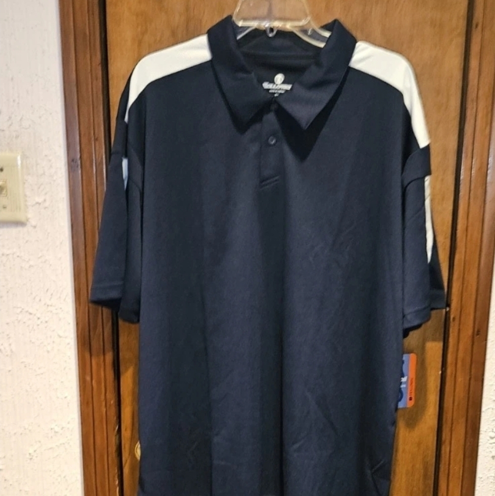 Holloway Dry Excel Men's Big/Tall 2XL Golf Polo Shirt Short Sleeve Blue/White